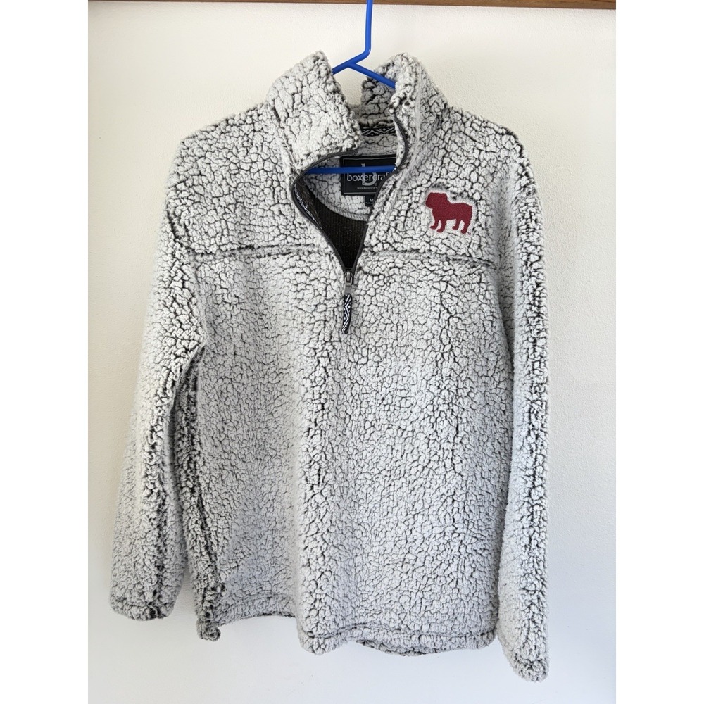 Boxercraft UGA M Quarter Zip Sherpa Pullover University of Georgia Bulldogs